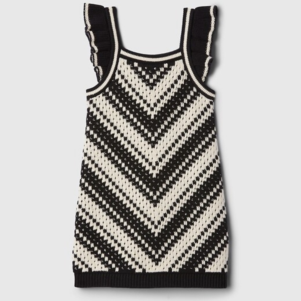babyGap Crochet Sweater Dress in black White Floral